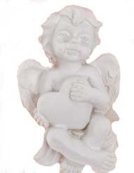 Декоративная фигурка 2D "Ангел с сердцем", цвет - белый