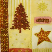 салфетка для декупажа, трехслойная, бумажная, 33х33 см., 1/4