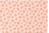 Ткань (хлопок 100%) на клеевой основе, цвет -  мелкие розовые цветочки на персиковом фоне