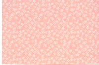 Ткань (хлопок 100%) на клеевой основе, цвет -  мелкие белые цветочки на коралловом фоне 