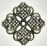 Декоративный элемент "резной цветок" , цвет - бронза антик