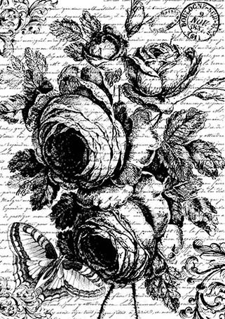 Рисовая бумага Stamperia, "Розы", 20 гр/кв.м. Размер 21 х 29,7 см. 