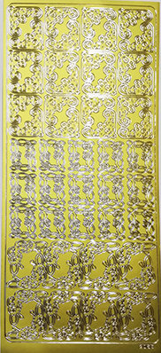 Объемные наклейки "Уголки: 3 вида", цвет - золото   