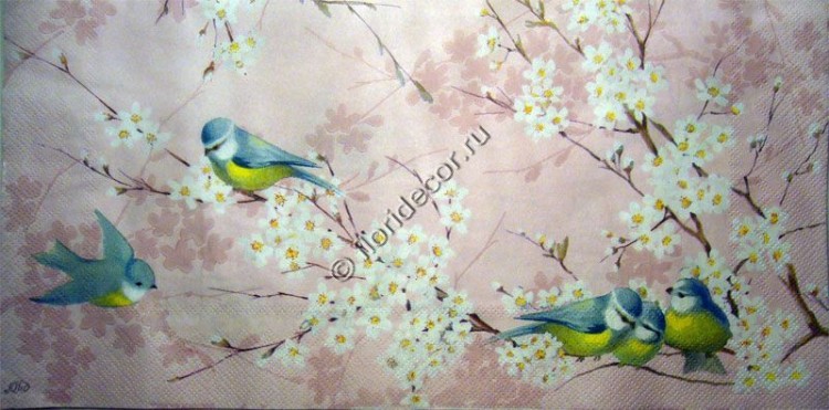 салфетка для декупажа, трехслойная, бумажная, 33х33 см., 1/2