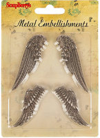 Набор декоративных элементов "Крылья ангела", цвет - серебро
