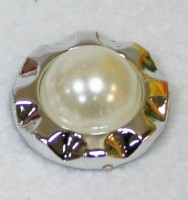 Кабошон, имитация "белый жемчуг, серебро", 22 мм. 