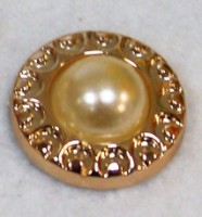 Кабошон, имитация "кремовый жемчуг, золото", 18 мм.  