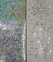 Объемные наклейки с глиттером "Снежинки", цвет - серебро с серебряным голографическим глиттером (Нидерланды)  